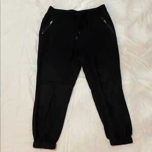 Black Jogger Pants with Zipper Pockets